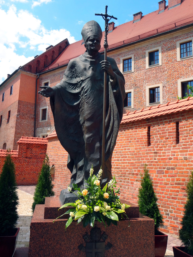 pope statue in krakow, poland
