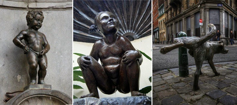 peeing statues in belgium