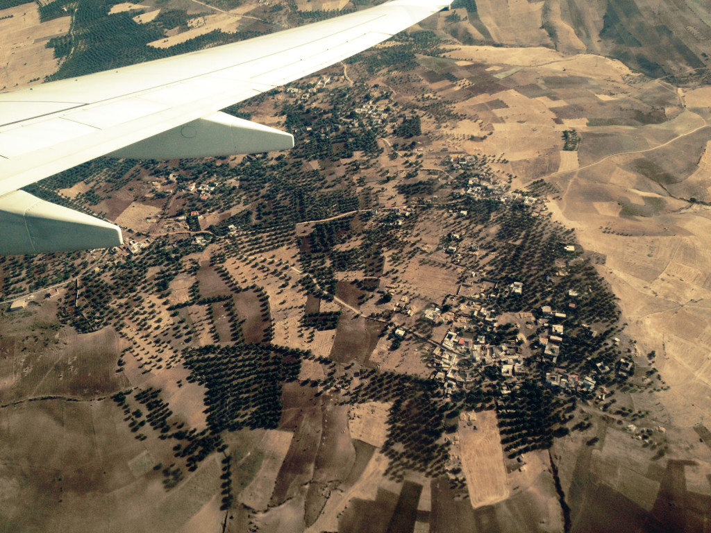 flight descending into fez, morocco