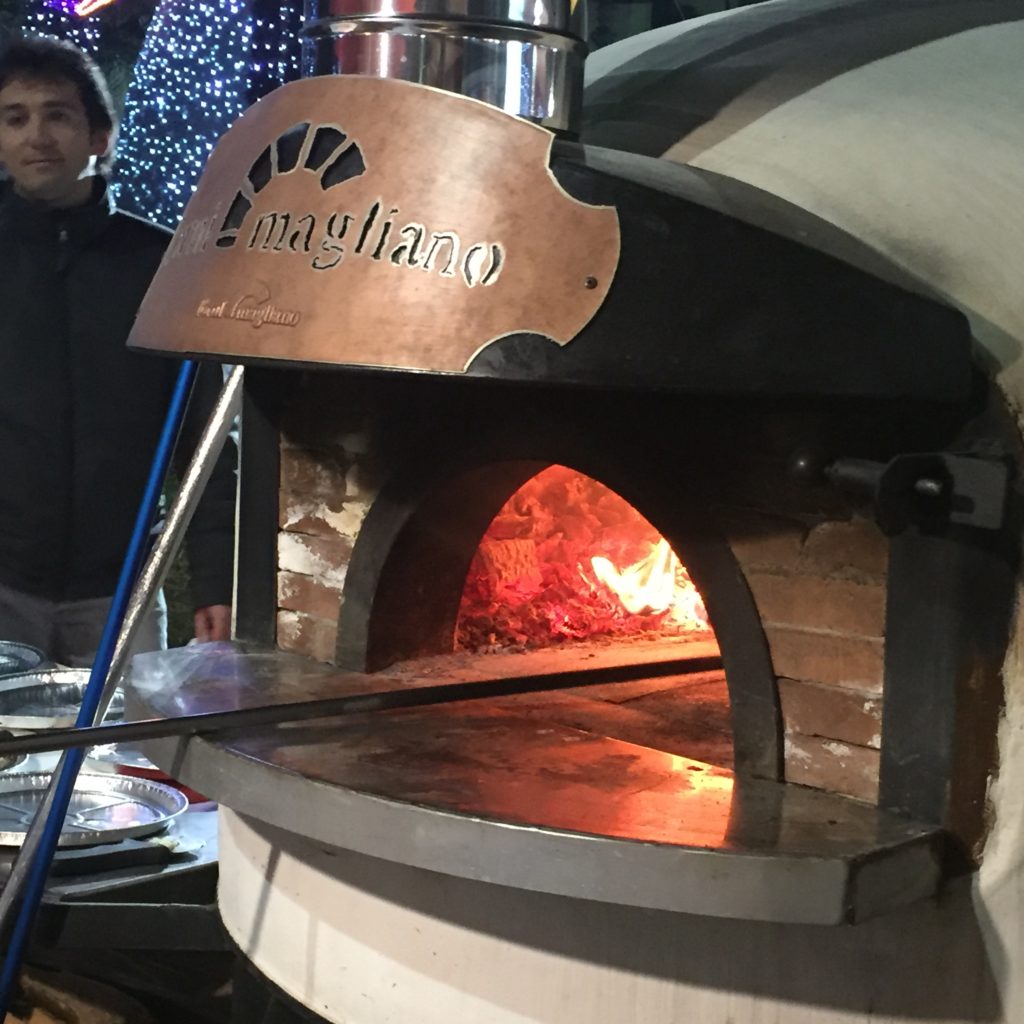 outdoor pizza oven in sorrento, italy