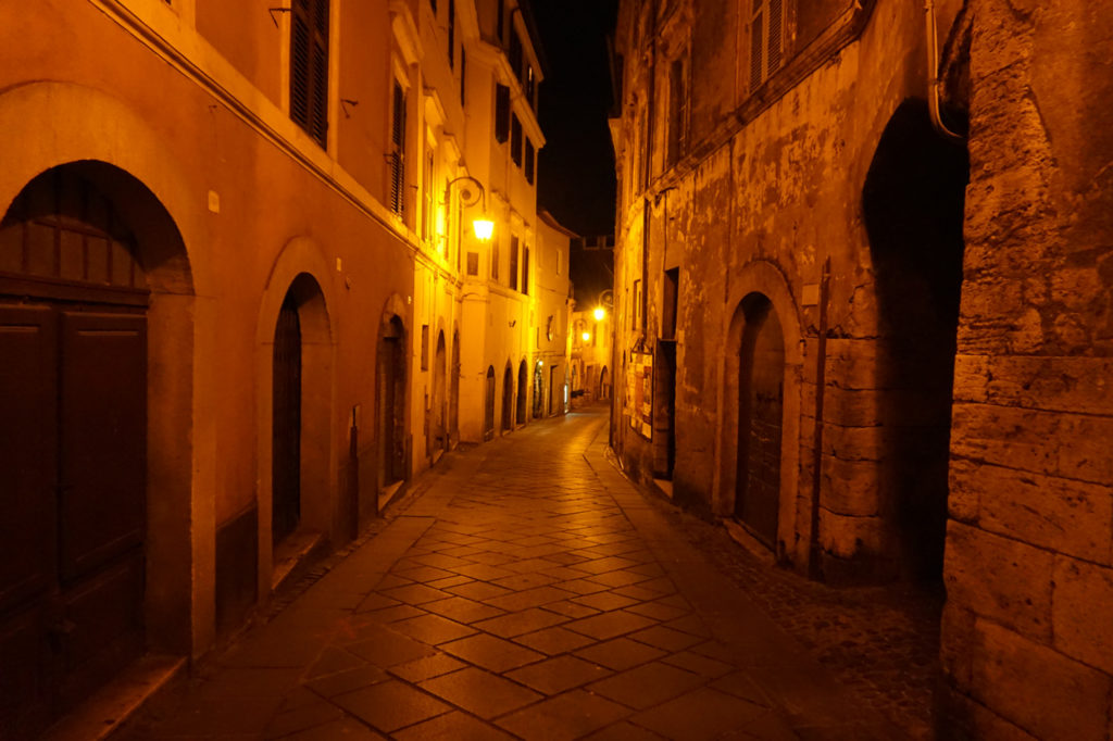 the medieval streets of anagni, italy