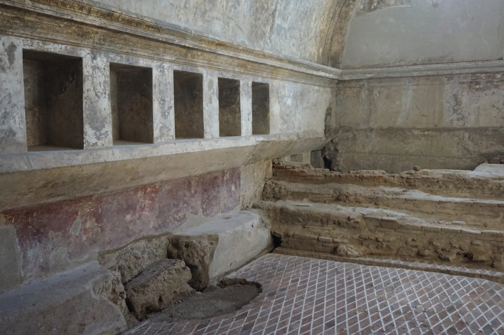 roman bath in pompeii, italy