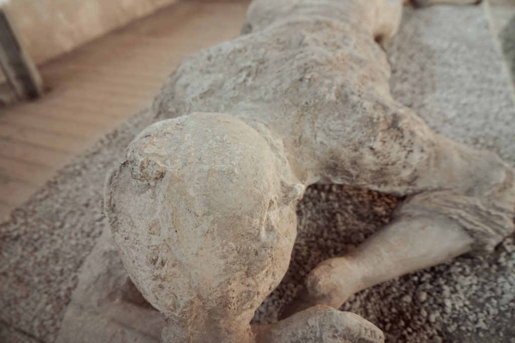 preserved body in pompeii, italy
