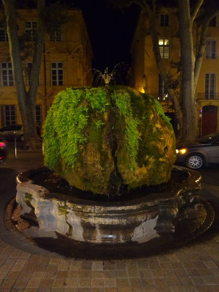 moss fountain in france
