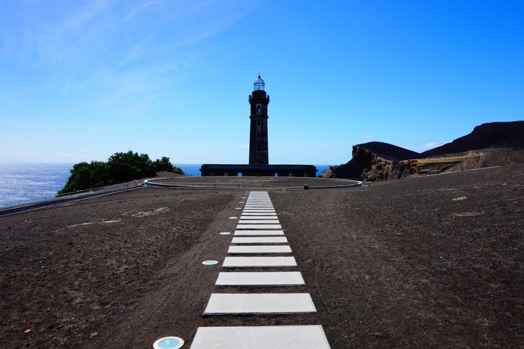lighthouse faial island azores ocean view volcano portugal