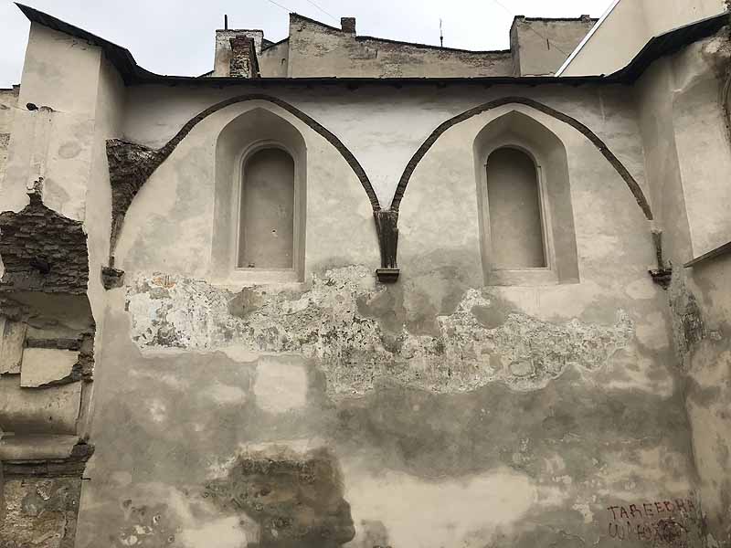 synagogue ruins in lviv, ukraine