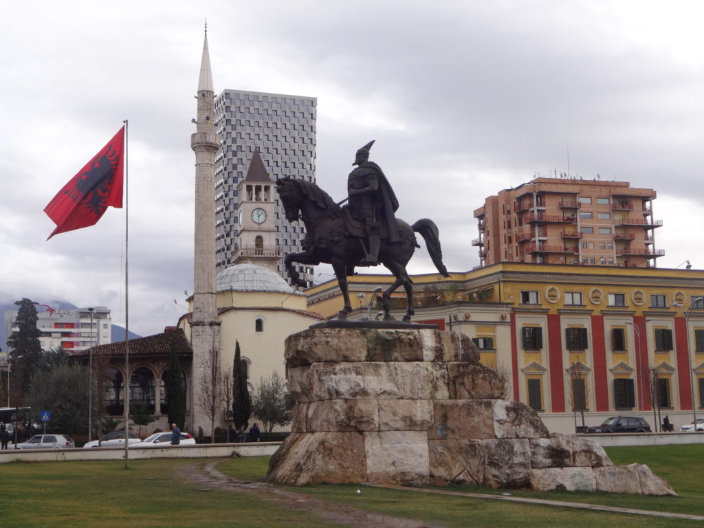 main square in tirana, albania